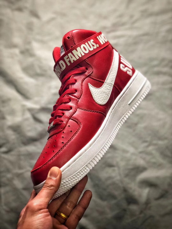 Authentic Superme X Nike Air Force 1 SP High Red